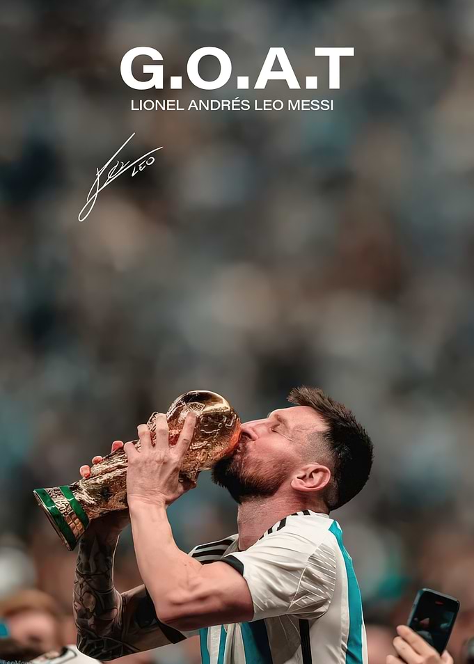 Lionel Messi World Cup Victory Poster