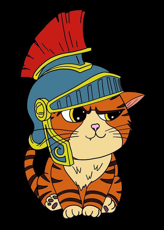 Cute Roman Centurion Tabby Cat