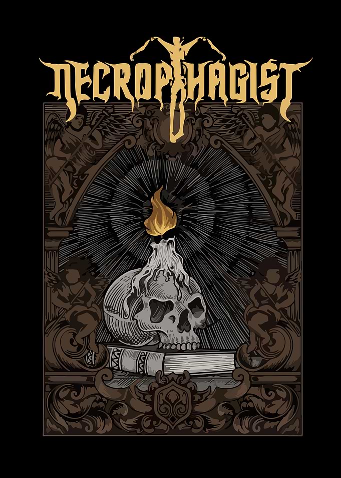 Necrophagist Skull and Candle Graphic