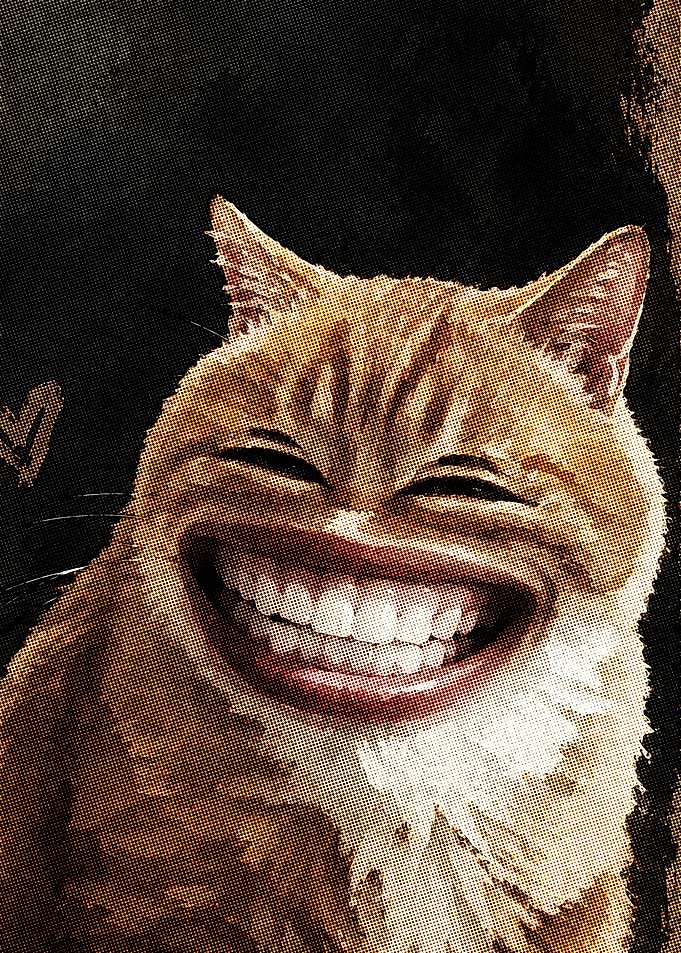 Funny Smiling Ginger Cat Portrait