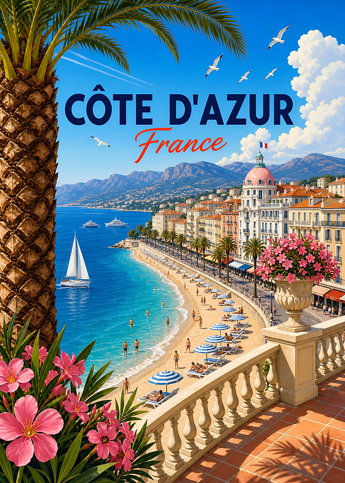 Côte d'Azur France Travel Poster