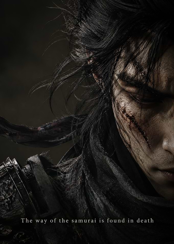 Wounded Samurai Warrior Portrait