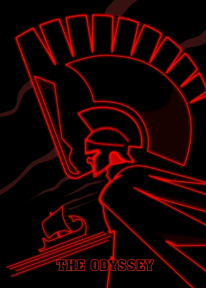 The Odyssey Neon Spartan Poster