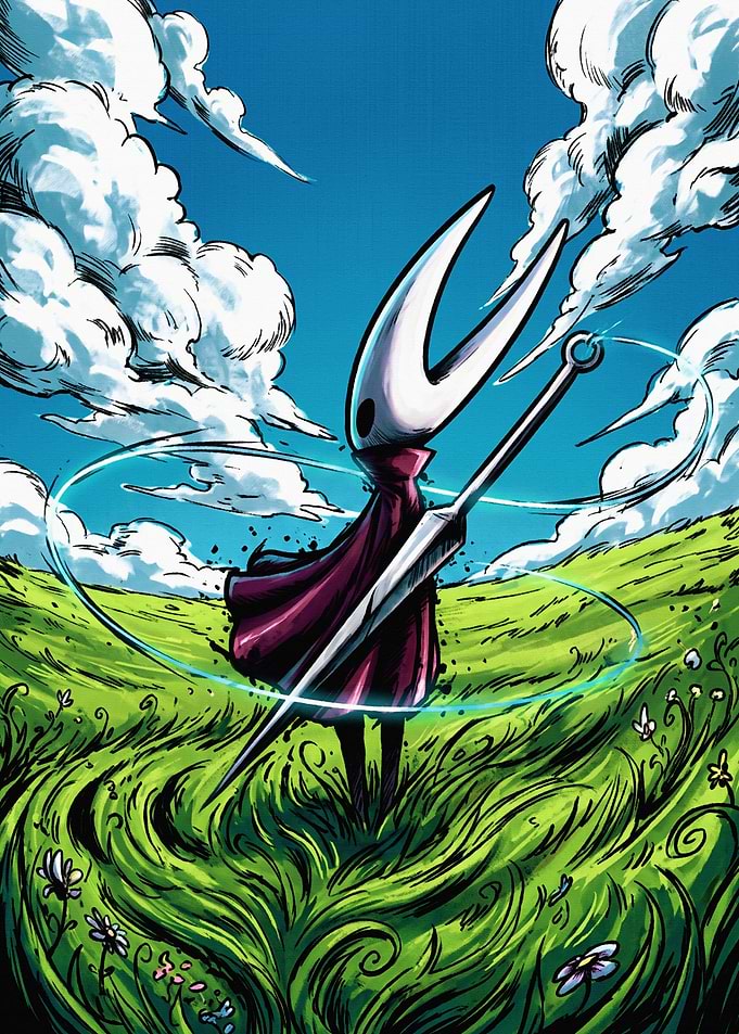 Hornet from Hollow Knight in Meadow