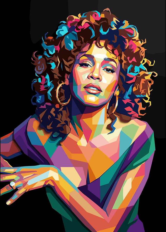 Whitney Houston WPAP Pop Art Portrait