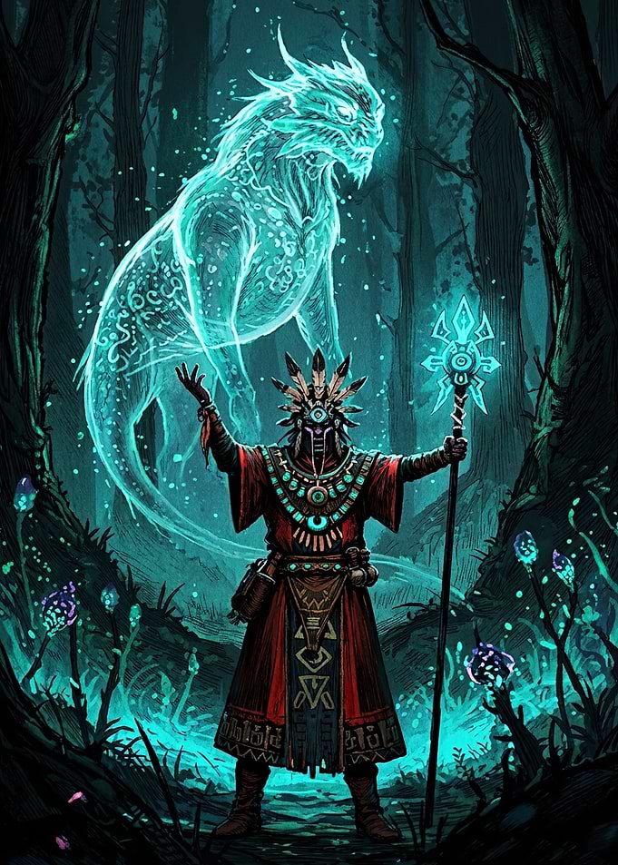 Shaman Summoning a Spirit Beast