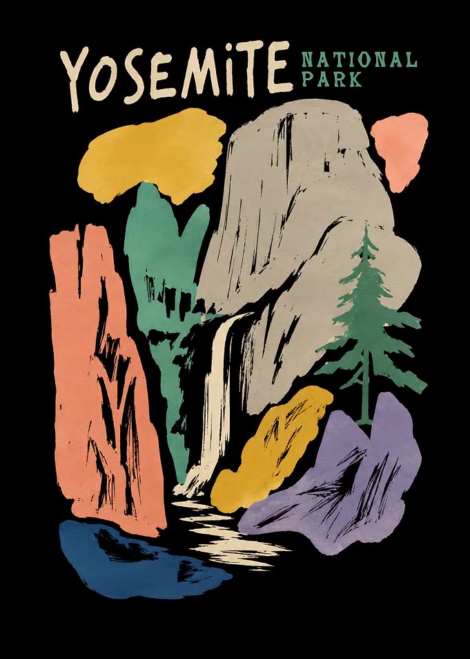 Yosemite National Park Abstract Poster