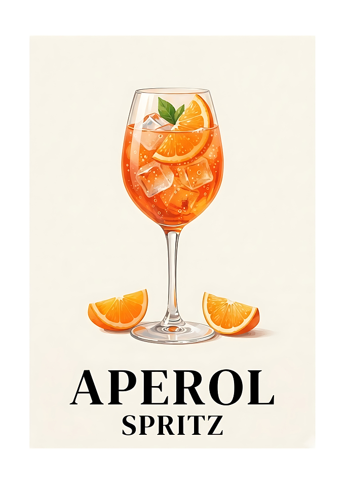 Aperol Spritz Cocktail Poster