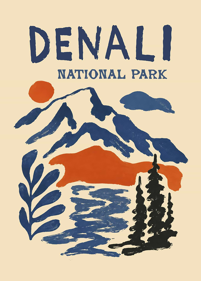 Denali National Park Minimalist Poster