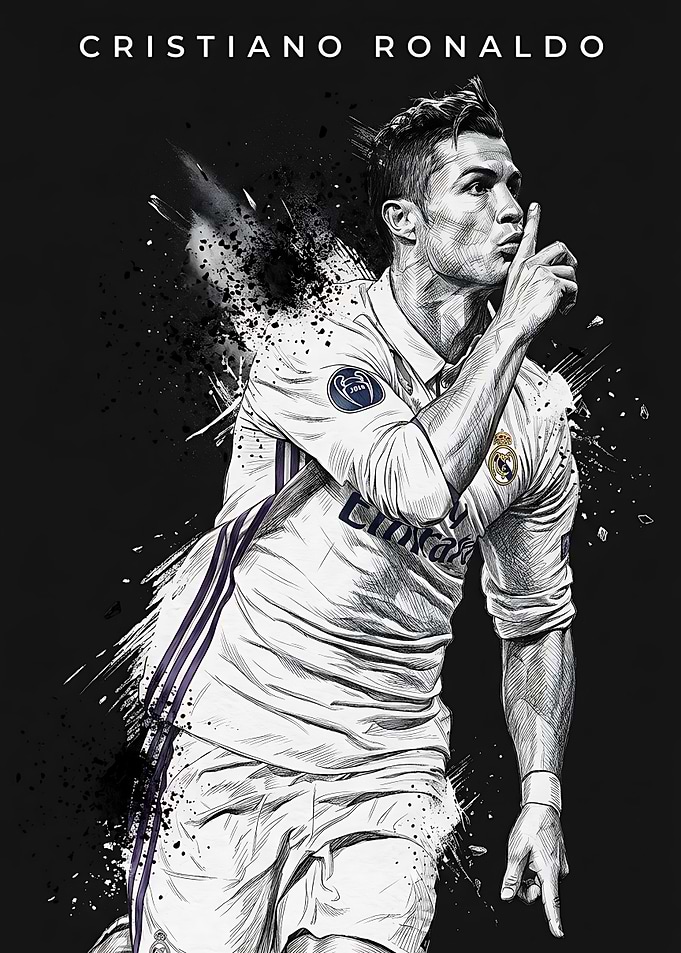 Cristiano Ronaldo Silence Gesture Poster