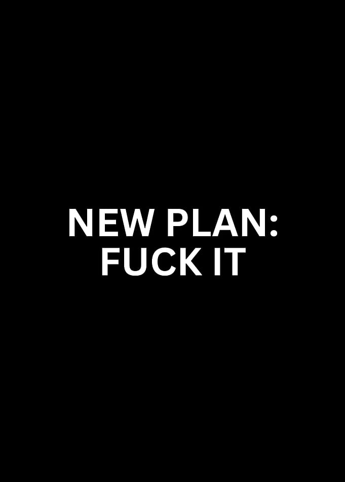 New Plan Fuck It Text Art