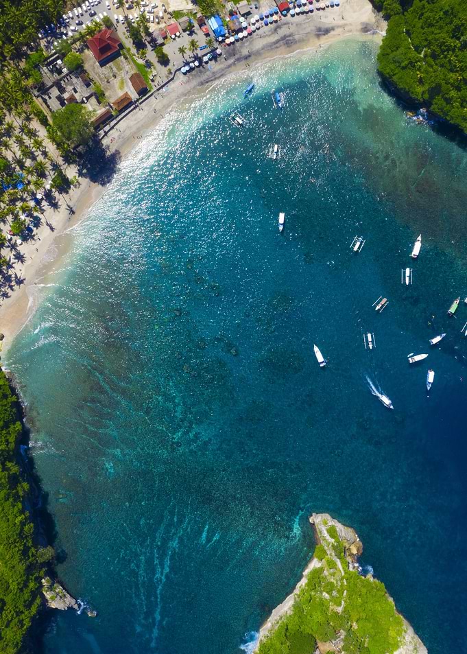 Aerial View of Crystal Bay Beach
