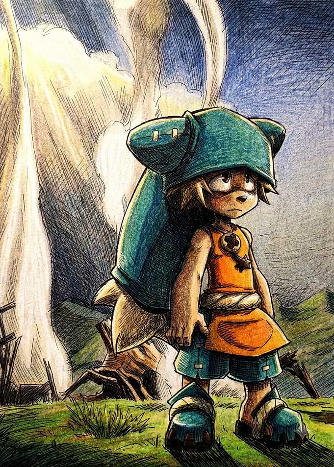 Solatorobo Red Savarin Standing in Field