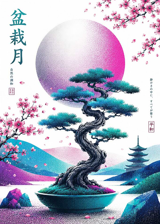 Bonsai Tree - Pink Moon
