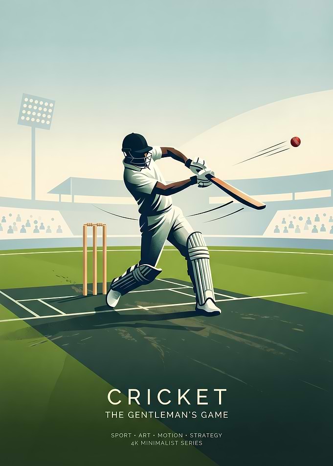 Minimalist Cricket Gentleman's Game Poster