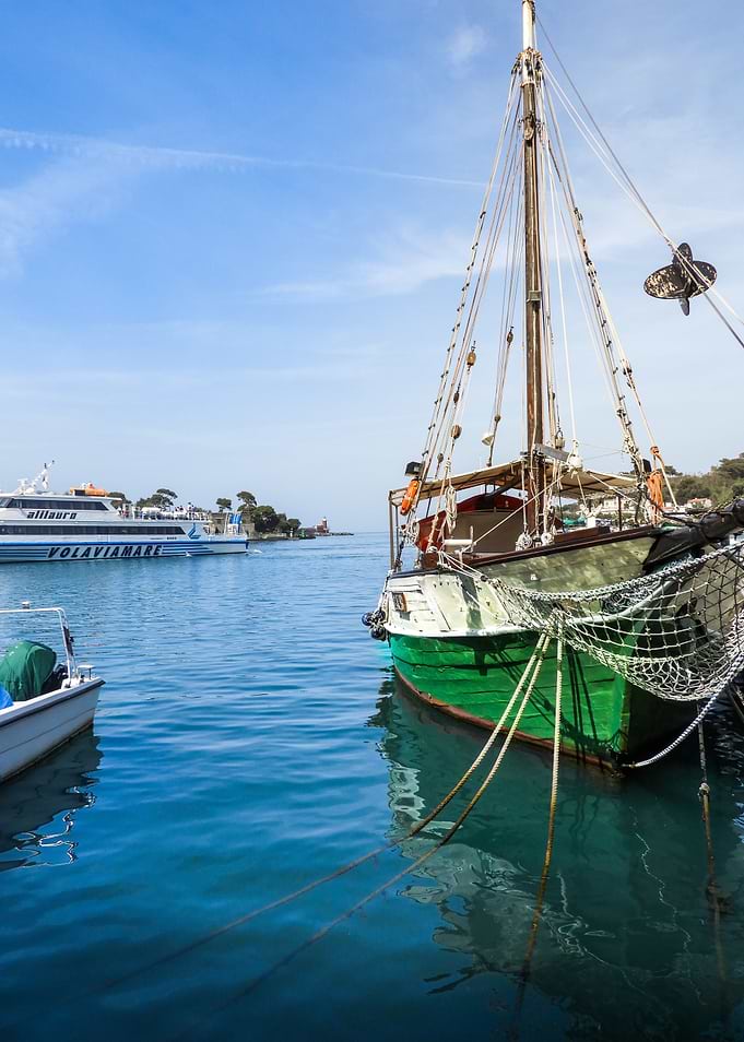 Traditional Wooden Boat in Harbor