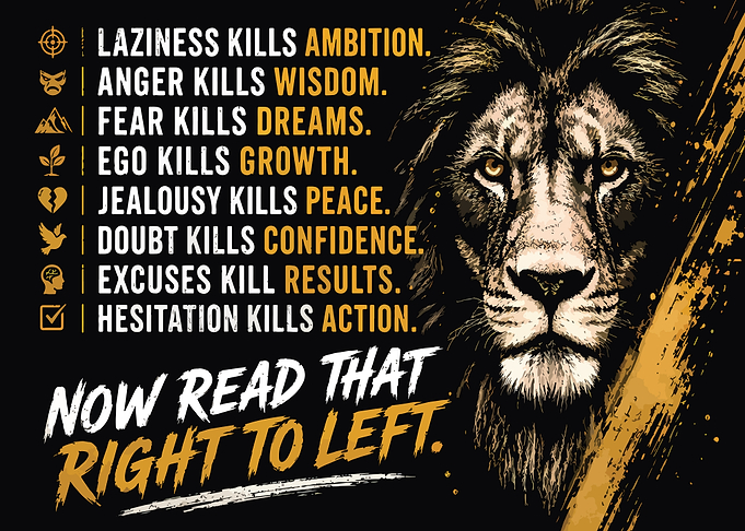 Inspirational Lion Motivational Quote Poster
