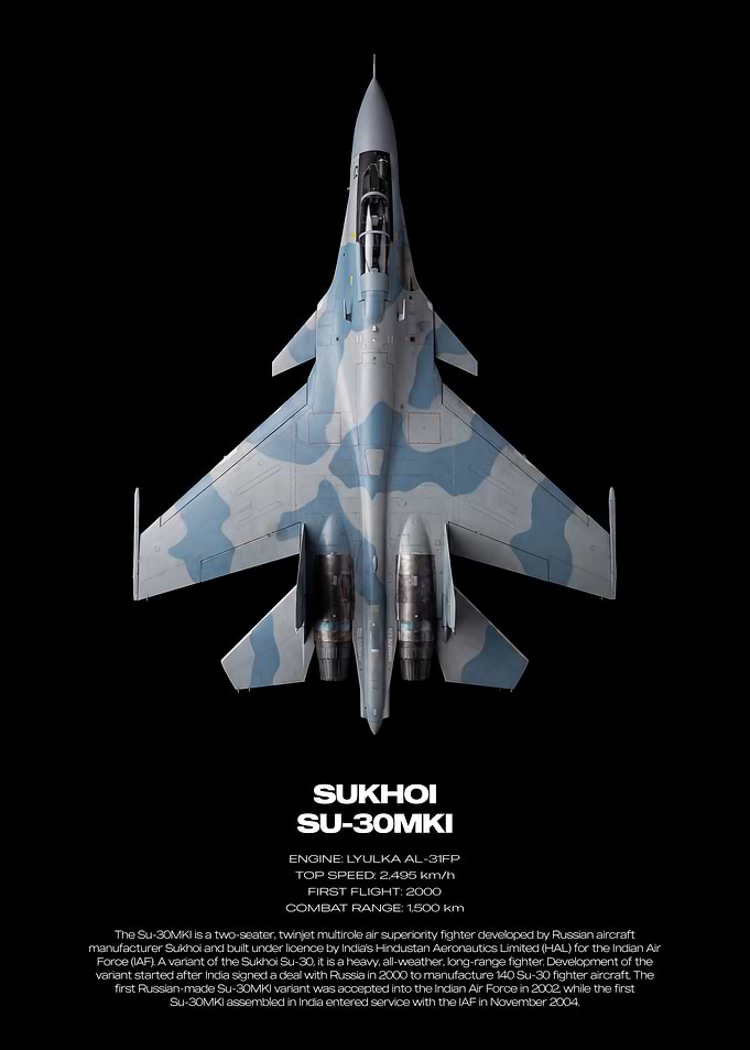 Sukhoi Su-30MKI Fighter Jet Poster