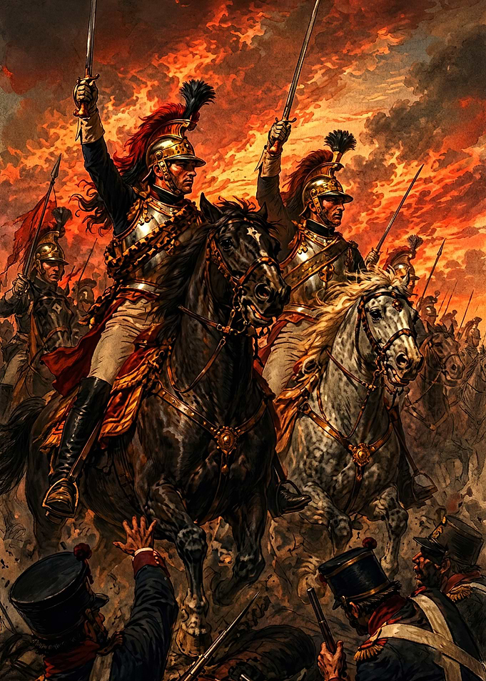 Napoleonic Cavalry Charge into Battle