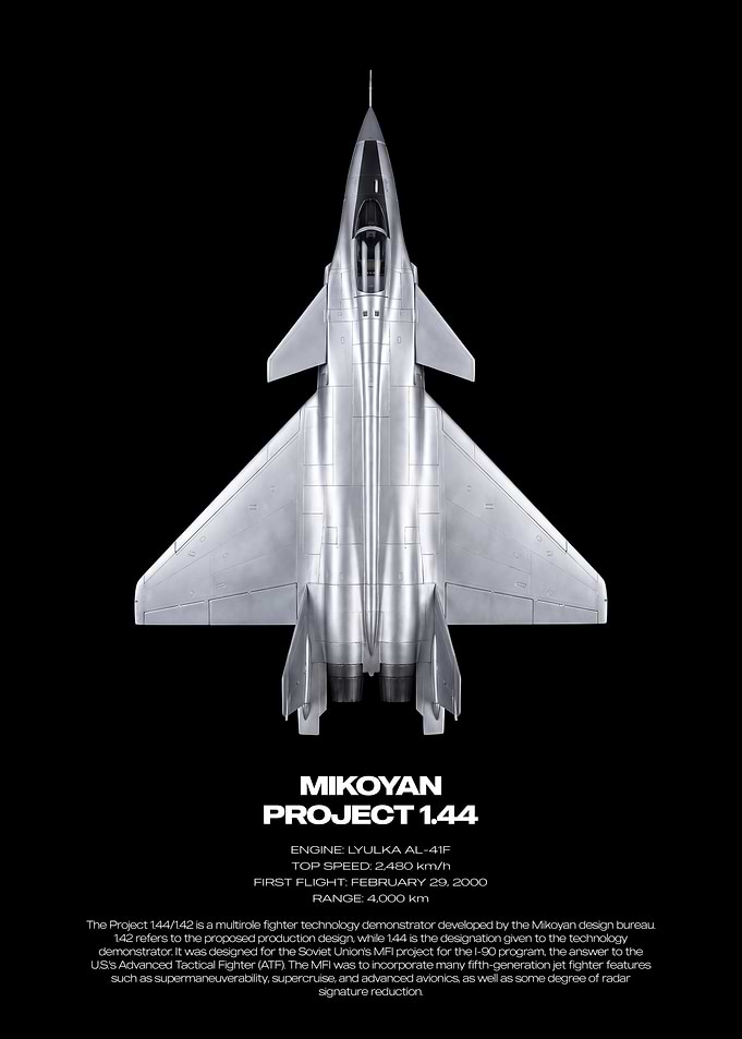 Mikoyan Project 1.44 Fighter Jet Poster