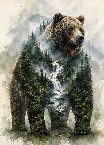 Mountain Forest Grizzly Bear Wilderness
