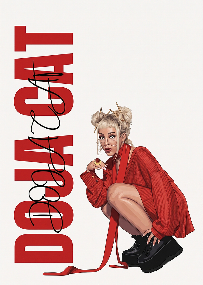 Doja Cat Digital Illustration Poster