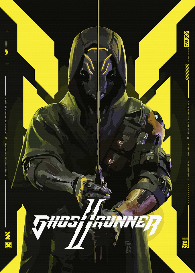 Ghostrunner 2 Cyberpunk Samurai Poster