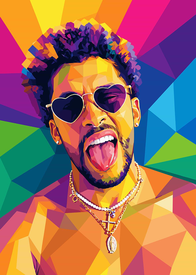 Bad Bunny Pop Art Portrait