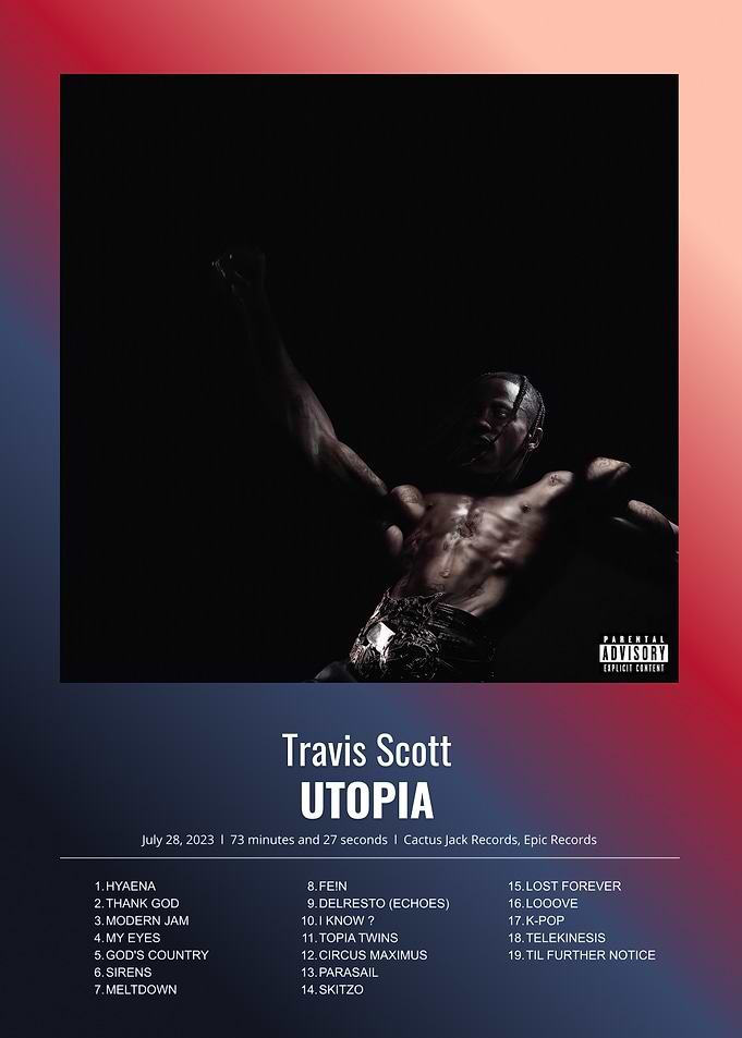 Travis Scott Utopia Album Poster
