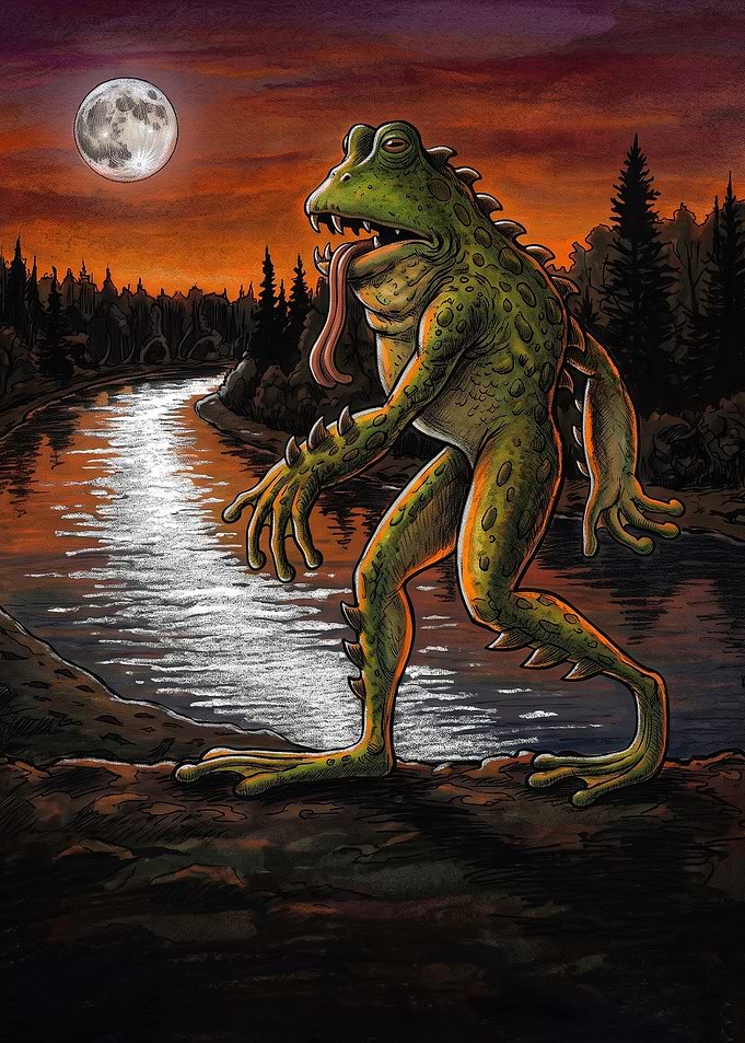 Lovelock Frogman Cryptid Illustration