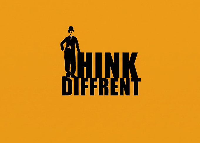 Charlie Chaplin Think Diffrent Poster