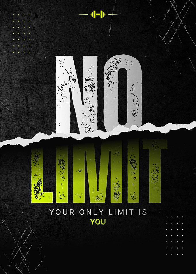 No Limit Motivational Gym Poster