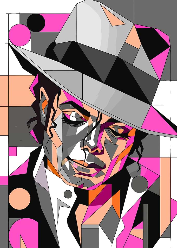Geometric Pop Art Michael Jackson Portrait