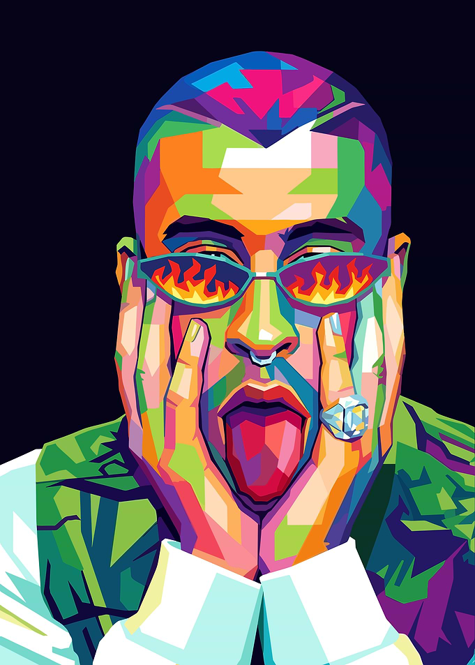 Bad Bunny Pop Art Portrait