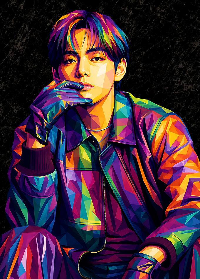Colorful Low Poly Portrait of V