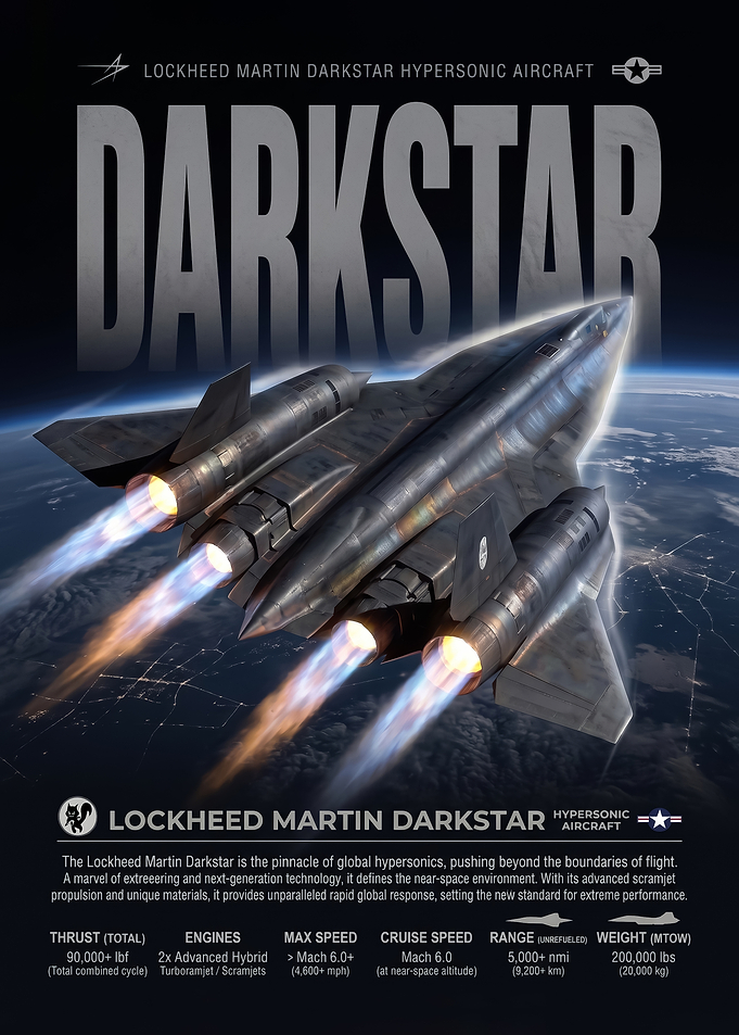Lockheed Martin Darkstar Hypersonic Aircraft Poster