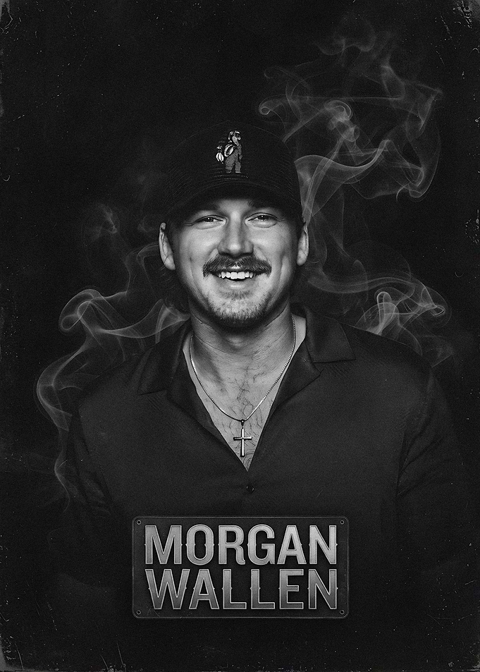Morgan Wallen Portrait with Smoke