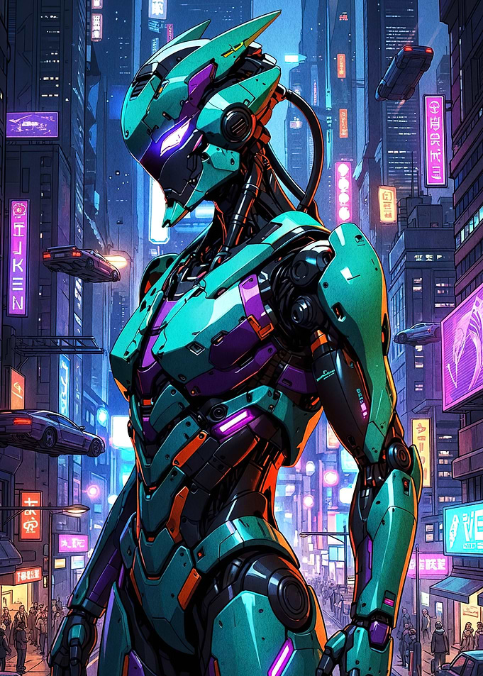 Cyberpunk Android in Neon City