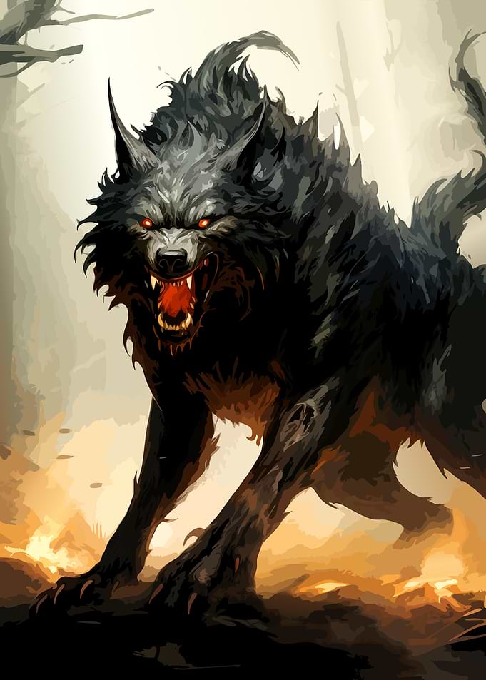 Fierce Dark Fantasy Werewolf