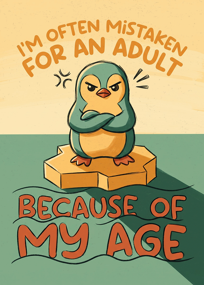 Grumpy Penguin Funny Quote Poster
