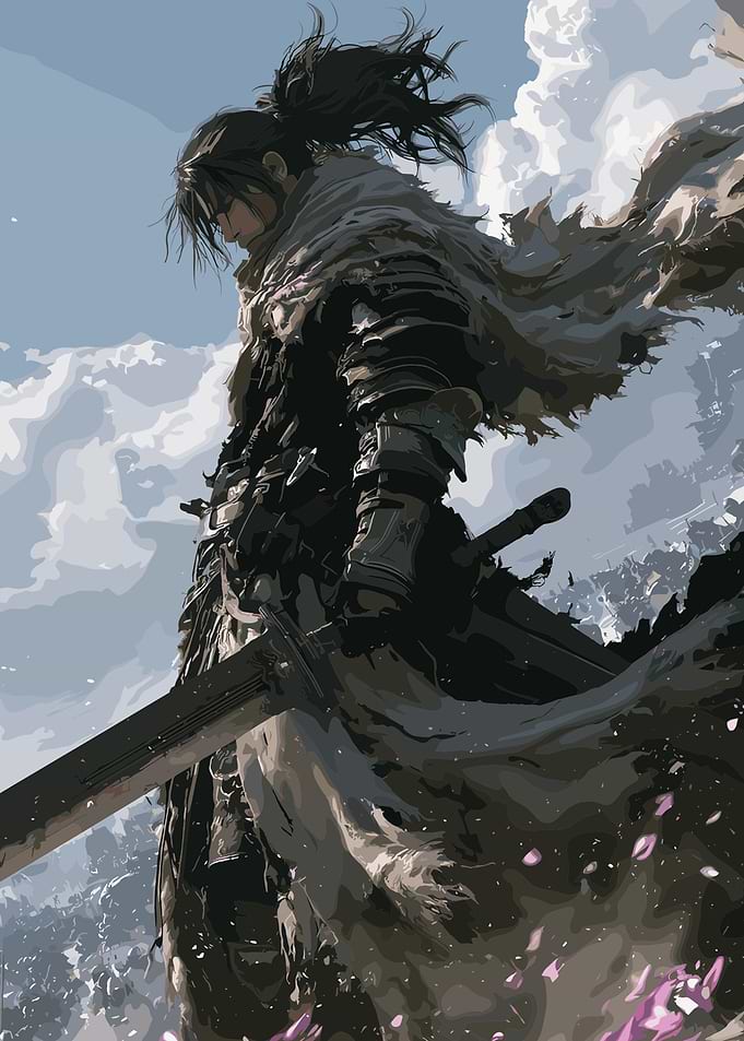 Lone Samurai Warrior with Katana