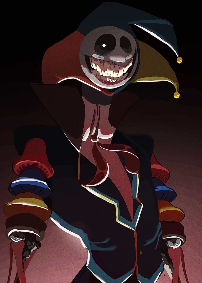 Creepy Jester Character Illustration
