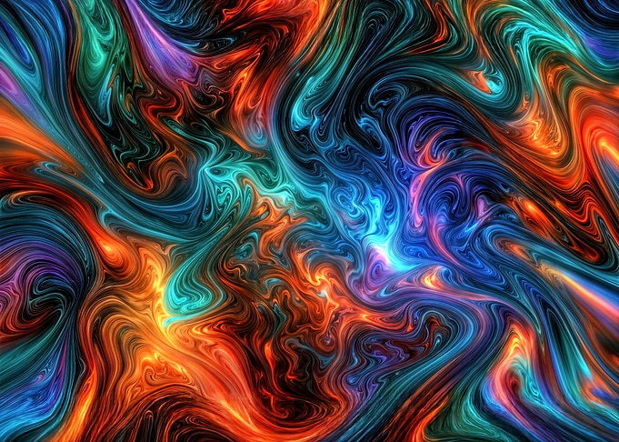 Abstract Swirling Nebula Colors
