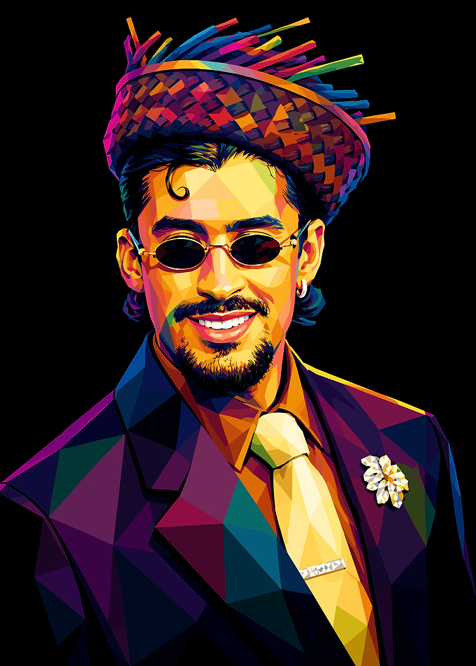 Bad Bunny Low Poly Portrait