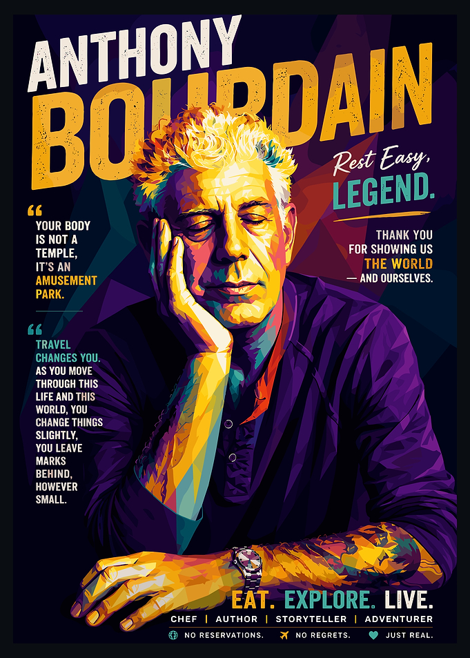 Anthony Bourdain Tribute Pop Art Poster