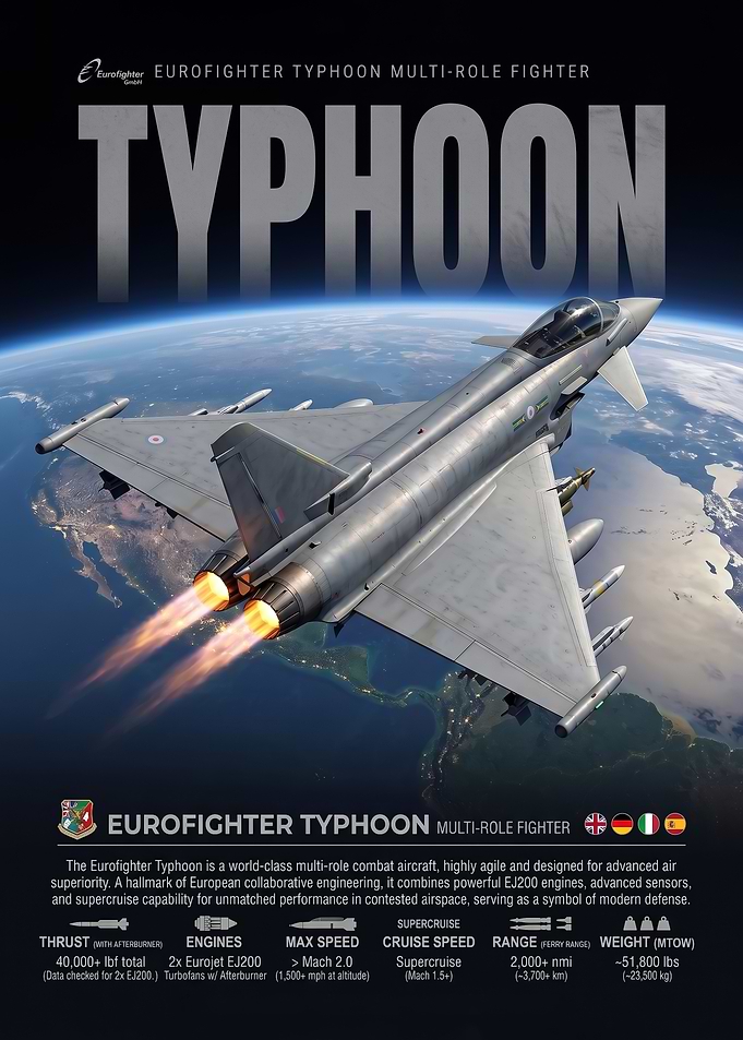 Eurofighter Typhoon Military Aircraft Poster