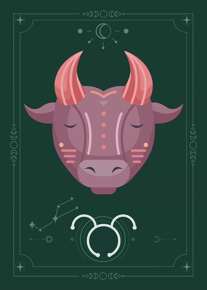 Taurus Zodiac Sign Minimalist Poster