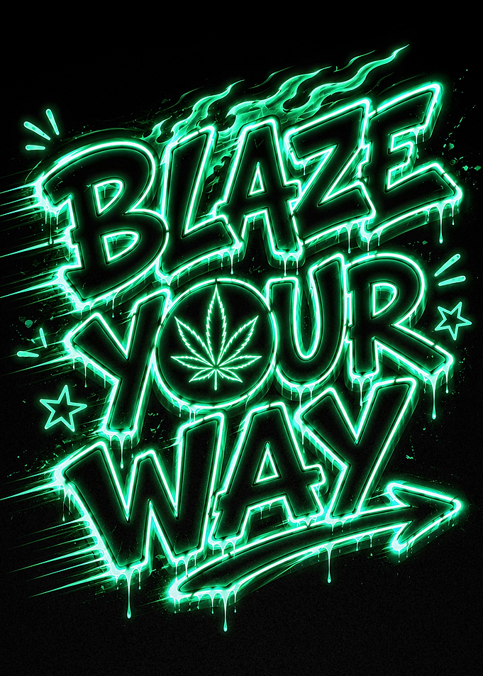Blaze Your Way Neon Typography