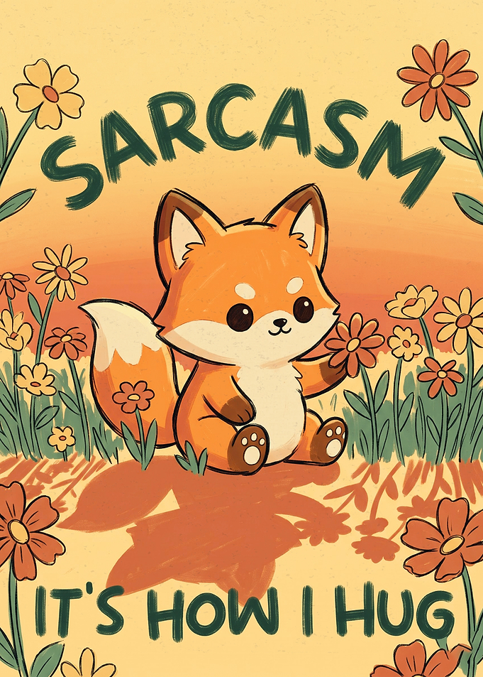 Cute Fox Sarcasm Hug Poster