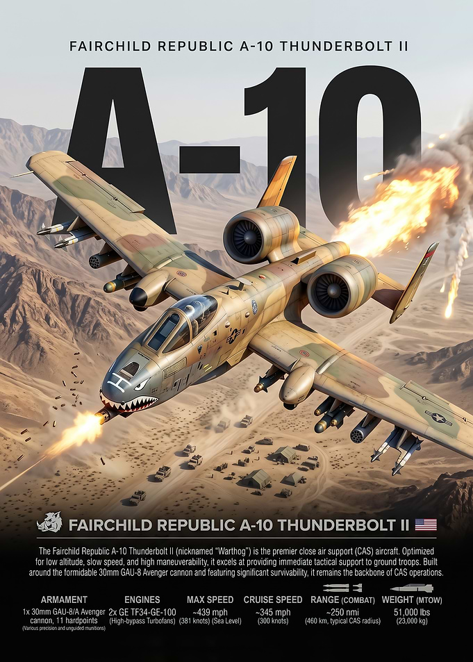 Fairchild Republic A-10 Thunderbolt II Poster